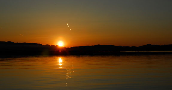 Sunset from Shark Spit, Discovery Islands, British Columbia, Canada