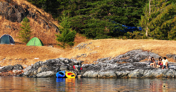 kayak camping in the Discovery Islands